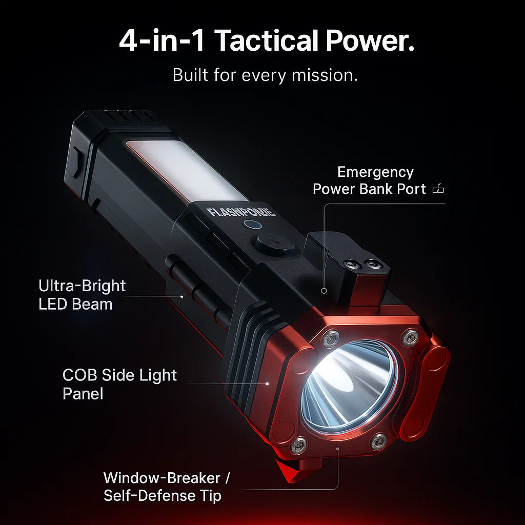FlashForce® Tactical Flashlight 4-in-1 [UltraPower]