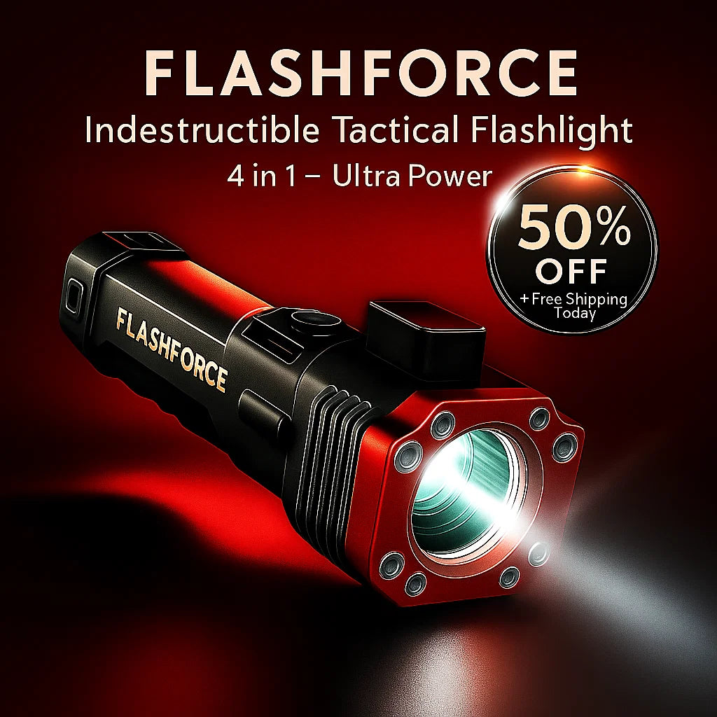 FlashForce® Tactical Flashlight 4-in-1 [UltraPower]